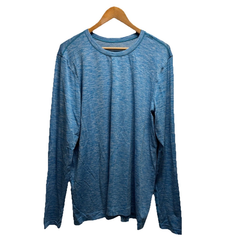 Lululemon Men's Sz XL Blue Metal Vent Tech Survey Training Performance L/S Shirt